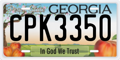 GA license plate CPK3350
