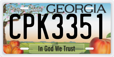 GA license plate CPK3351
