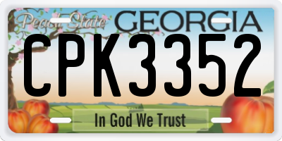 GA license plate CPK3352