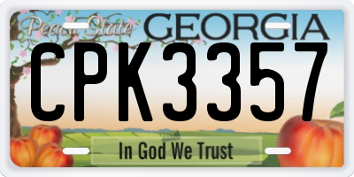 GA license plate CPK3357
