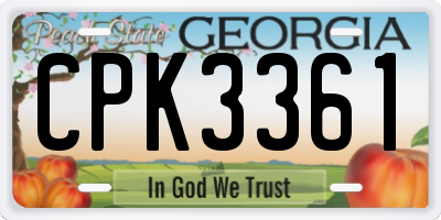 GA license plate CPK3361