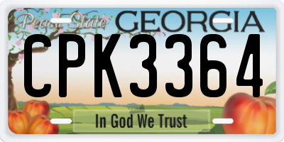 GA license plate CPK3364
