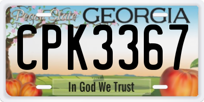 GA license plate CPK3367