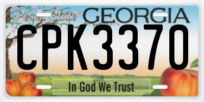 GA license plate CPK3370