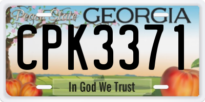 GA license plate CPK3371