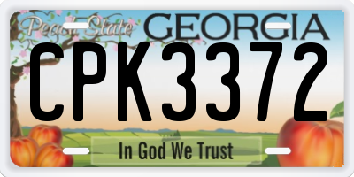 GA license plate CPK3372