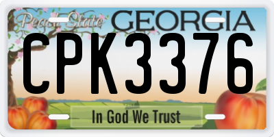 GA license plate CPK3376