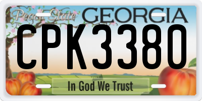 GA license plate CPK3380