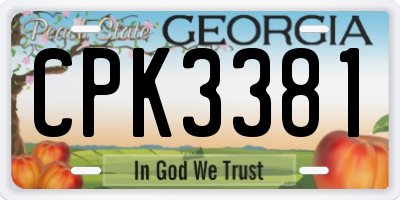 GA license plate CPK3381