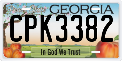 GA license plate CPK3382