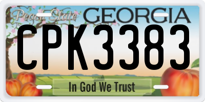 GA license plate CPK3383