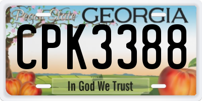 GA license plate CPK3388