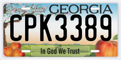 GA license plate CPK3389