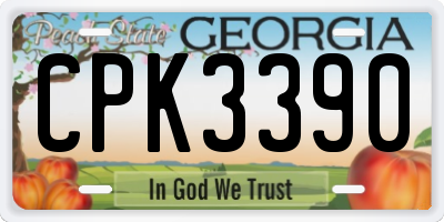 GA license plate CPK3390