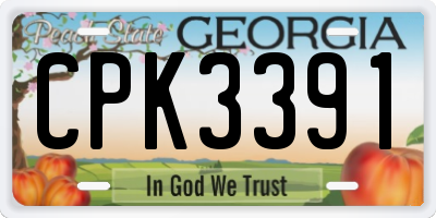 GA license plate CPK3391
