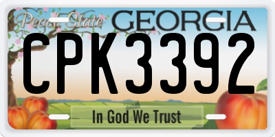 GA license plate CPK3392