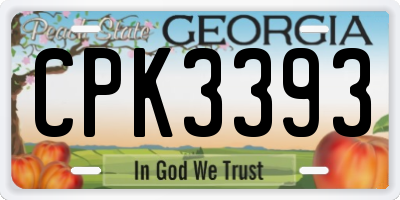 GA license plate CPK3393