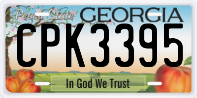 GA license plate CPK3395