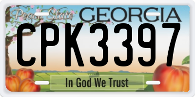 GA license plate CPK3397