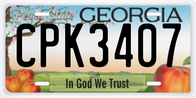 GA license plate CPK3407