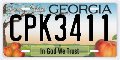 GA license plate CPK3411