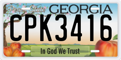 GA license plate CPK3416