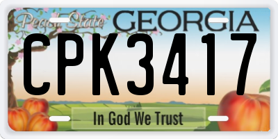 GA license plate CPK3417
