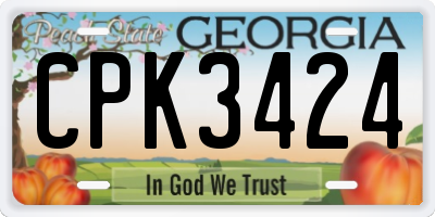 GA license plate CPK3424