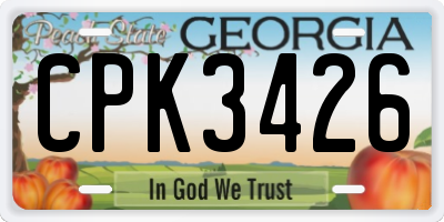 GA license plate CPK3426