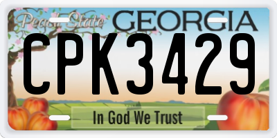 GA license plate CPK3429