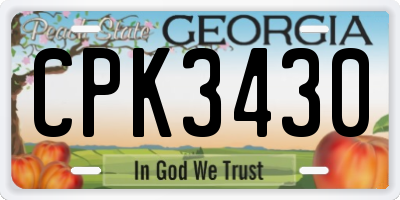 GA license plate CPK3430