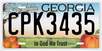 GA license plate CPK3435