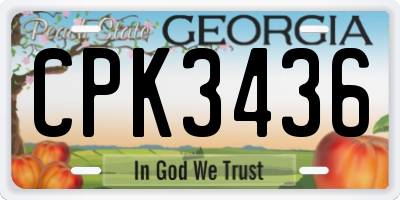 GA license plate CPK3436