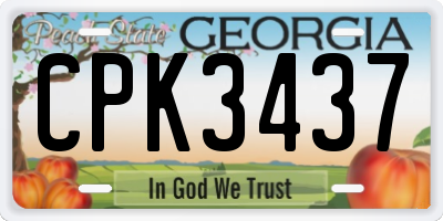 GA license plate CPK3437