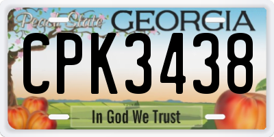 GA license plate CPK3438