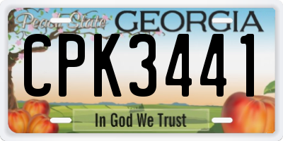 GA license plate CPK3441
