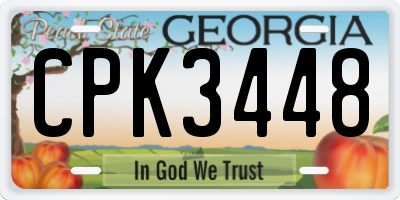 GA license plate CPK3448