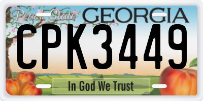 GA license plate CPK3449