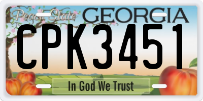 GA license plate CPK3451