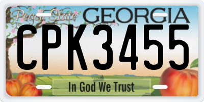 GA license plate CPK3455