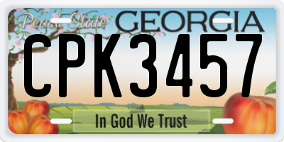 GA license plate CPK3457