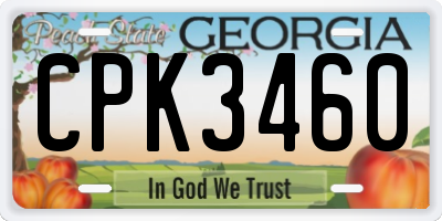 GA license plate CPK3460