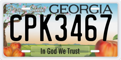 GA license plate CPK3467