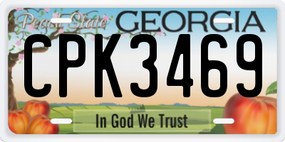 GA license plate CPK3469