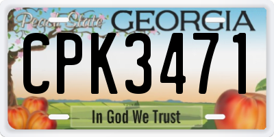 GA license plate CPK3471