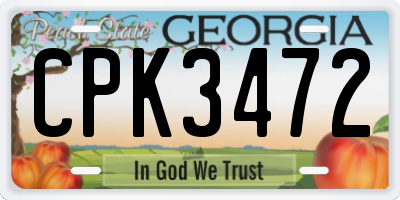 GA license plate CPK3472