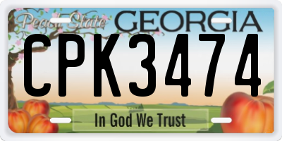 GA license plate CPK3474
