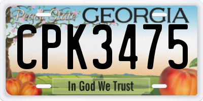 GA license plate CPK3475