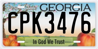 GA license plate CPK3476