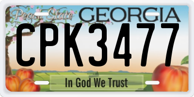 GA license plate CPK3477